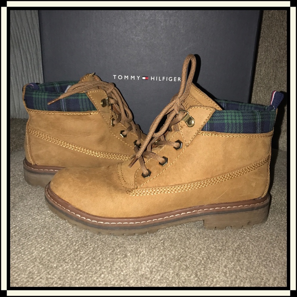 Tommy Hilfiger Tassie Brown Leather Boots Size 7